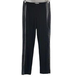 Joseph Ribkoff pants faux leather panels ankle zipper slight stretch sz 4